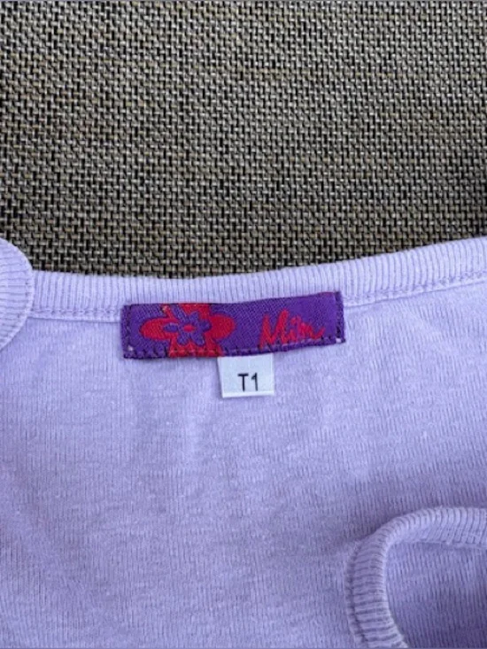 Lavender Y2K Tank Top with Flaps in Front, Women’s sz S/T1 - Picture 7 of 8